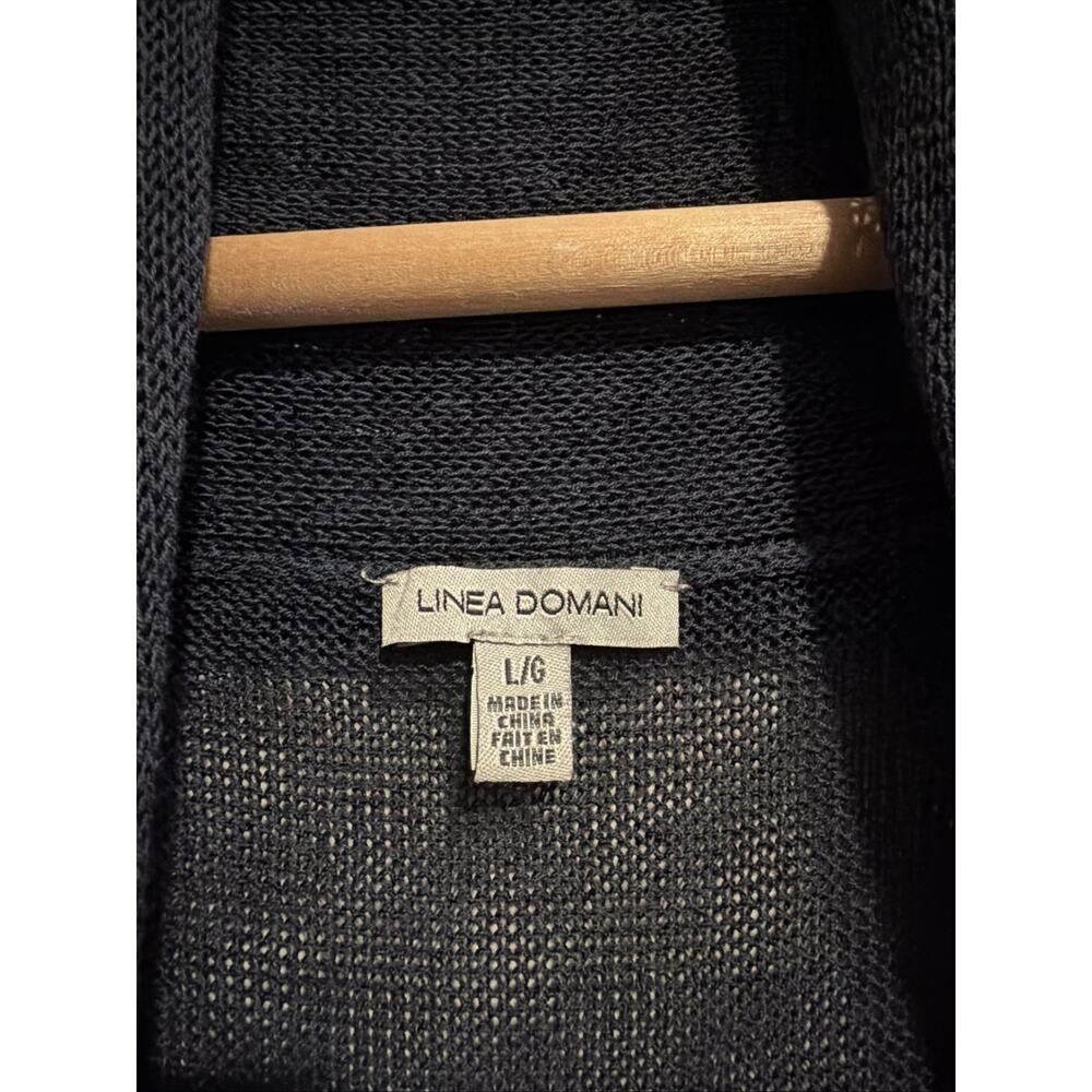 Linea Domani Minimalist Luxury Cardigan Long Line Blue Drape Lagenlook Boho Art - Picture 8 of 8